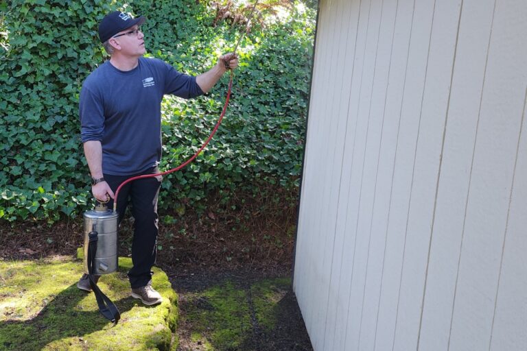 ESI Spraying Facia boards outside home
